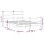 Bed frame with headboard and black metal footboard 140x190cm by , Beds and slatted bases - Ref: Foro24-355383, Price: 86,94 €...