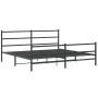Bettgestell mit Kopfteil und Fußteil aus schwarzem Metall, 183 x 213 cm von , Betten und Lattenroste - Ref: Foro24-355388, Pr...