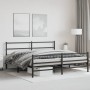 Bettgestell mit Kopfteil und Fußteil aus schwarzem Metall, 183 x 213 cm von , Betten und Lattenroste - Ref: Foro24-355388, Pr...