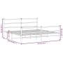 Bed frame with headboard and black metal footboard 183x213cm by , Beds and slatted bases - Ref: Foro24-355388, Price: 109,52 ...