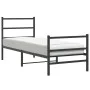 Bed frame with headboard and black metal footboard 80x200 cm by , Beds and slatted bases - Ref: Foro24-355374, Price: 69,38 €...