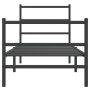 Bed frame with headboard and black metal footboard 80x200 cm by , Beds and slatted bases - Ref: Foro24-355374, Price: 70,51 €...