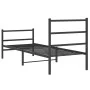 Bed frame with headboard and black metal footboard 80x200 cm by , Beds and slatted bases - Ref: Foro24-355374, Price: 69,38 €...