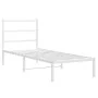 Estructura de cama de metal con cabecero blanco 80x200 cm de , Camas y somieres - Ref: Foro24-355405, Precio: 57,98 €, Descue...