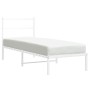 Bettgestell aus Metall mit weißem Kopfteil 80x200 cm von , Betten und Lattenroste - Ref: Foro24-355405, Preis: 58,83 €, Rabat...