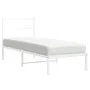 Estructura de cama de metal con cabecero blanco 80x200 cm de , Camas y somieres - Ref: Foro24-355405, Precio: 57,98 €, Descue...