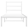 Estructura de cama de metal con cabecero blanco 80x200 cm de , Camas y somieres - Ref: Foro24-355405, Precio: 57,98 €, Descue...