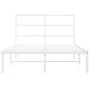 Bettgestell aus Metall mit weißem Kopfteil 120x190 cm von , Betten und Lattenroste - Ref: Foro24-355411, Preis: 86,95 €, Raba...