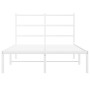 Bettgestell aus Metall mit weißem Kopfteil 120x190 cm von , Betten und Lattenroste - Ref: Foro24-355411, Preis: 88,27 €, Raba...