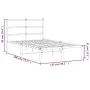 Bettgestell aus Metall mit weißem Kopfteil 120x190 cm von , Betten und Lattenroste - Ref: Foro24-355411, Preis: 86,95 €, Raba...