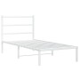 Bettgestell aus Metall mit weißem Kopfteil 90x200 cm von , Betten und Lattenroste - Ref: Foro24-355407, Preis: 62,70 €, Rabat...