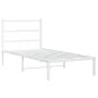 Estructura de cama de metal con cabecero blanco 90x200 cm de , Camas y somieres - Ref: Foro24-355407, Precio: 62,70 €, Descue...