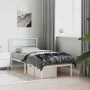 Estructura de cama de metal con cabecero blanco 90x200 cm de , Camas y somieres - Ref: Foro24-355407, Precio: 62,70 €, Descue...