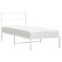 Bettgestell aus Metall mit weißem Kopfteil 90x200 cm von , Betten und Lattenroste - Ref: Foro24-355407, Preis: 62,70 €, Rabat...