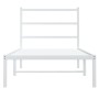 Bettgestell aus Metall mit weißem Kopfteil 90x200 cm von , Betten und Lattenroste - Ref: Foro24-355407, Preis: 62,70 €, Rabat...