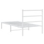 Bettgestell aus Metall mit weißem Kopfteil 90x200 cm von , Betten und Lattenroste - Ref: Foro24-355407, Preis: 62,70 €, Rabat...