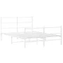 Bettgestell aus Metall mit Kopfteil und weißem Fußteil 140x190 cm von , Betten und Lattenroste - Ref: Foro24-355432, Preis: 9...