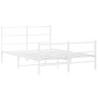 Bettgestell aus Metall mit Kopfteil und weißem Fußteil 140x190 cm von , Betten und Lattenroste - Ref: Foro24-355432, Preis: 9...