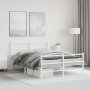 Estructura cama metal con cabecero y estribo blanco 140x190 cm de , Camas y somieres - Ref: Foro24-355432, Precio: 93,69 €, D...