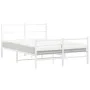 Bettgestell aus Metall mit Kopfteil und weißem Fußteil 140x190 cm von , Betten und Lattenroste - Ref: Foro24-355432, Preis: 9...