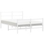 Bettgestell aus Metall mit Kopfteil und weißem Fußteil 140x190 cm von , Betten und Lattenroste - Ref: Foro24-355432, Preis: 9...