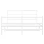 Bettgestell aus Metall mit Kopfteil und weißem Fußteil 140x190 cm von , Betten und Lattenroste - Ref: Foro24-355432, Preis: 9...