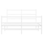 Estructura cama metal con cabecero y estribo blanco 140x190 cm de , Camas y somieres - Ref: Foro24-355432, Precio: 93,69 €, D...