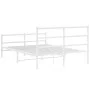 Bettgestell aus Metall mit Kopfteil und weißem Fußteil 140x190 cm von , Betten und Lattenroste - Ref: Foro24-355432, Preis: 9...