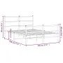 Bettgestell aus Metall mit Kopfteil und weißem Fußteil 140x190 cm von , Betten und Lattenroste - Ref: Foro24-355432, Preis: 9...