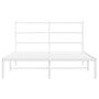 Metallbettgestell mit weißem Kopfteil 135x190 cm von , Betten und Lattenroste - Ref: Foro24-355413, Preis: 85,80 €, Rabatt: %