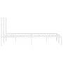 Estructura de cama de metal con cabecero blanca 135x190 cm de , Camas y somieres - Ref: Foro24-355413, Precio: 84,59 €, Descu...