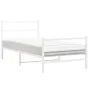 Bettgestell aus Metall mit Kopfteil und weißem Fußteil 100x190 cm von , Betten und Lattenroste - Ref: Foro24-355426, Preis: 6...