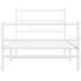 Bettgestell aus Metall mit Kopfteil und weißem Fußteil 100x190 cm von , Betten und Lattenroste - Ref: Foro24-355426, Preis: 6...