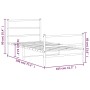 Metal bed frame with headboard and white footboard 100x190 cm by , Beds and slatted bases - Ref: Foro24-355426, Price: 65,74 ...