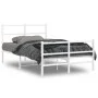 Bettgestell aus Metall mit Kopfteil und weißem Fußteil 120x200 cm von , Betten und Lattenroste - Ref: Foro24-355430, Preis: 8...