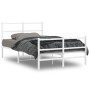 Metal bed frame with headboard and white footboard 120x200 cm by , Beds and slatted bases - Ref: Foro24-355430, Price: 85,63 ...