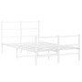 Metal bed frame with headboard and white footboard 120x200 cm by , Beds and slatted bases - Ref: Foro24-355430, Price: 85,63 ...