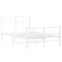 Metal bed frame with headboard and white footboard 120x200 cm by , Beds and slatted bases - Ref: Foro24-355430, Price: 84,54 ...