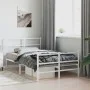 Bettgestell aus Metall mit Kopfteil und weißem Fußteil 120x200 cm von , Betten und Lattenroste - Ref: Foro24-355430, Preis: 8...