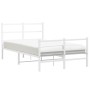 Bettgestell aus Metall mit Kopfteil und weißem Fußteil 120x200 cm von , Betten und Lattenroste - Ref: Foro24-355430, Preis: 8...