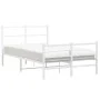 Metal bed frame with headboard and white footboard 120x200 cm by , Beds and slatted bases - Ref: Foro24-355430, Price: 84,54 ...