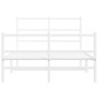 Bettgestell aus Metall mit Kopfteil und weißem Fußteil 120x200 cm von , Betten und Lattenroste - Ref: Foro24-355430, Preis: 8...