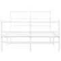 Metal bed frame with headboard and white footboard 120x200 cm by , Beds and slatted bases - Ref: Foro24-355430, Price: 84,54 ...
