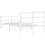 Bettgestell aus Metall mit Kopfteil und weißem Fußteil 120x200 cm von , Betten und Lattenroste - Ref: Foro24-355430, Preis: 8...