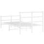 Metal bed frame with headboard and white footboard 120x200 cm by , Beds and slatted bases - Ref: Foro24-355430, Price: 84,54 ...