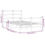 Estructura cama metal con cabecero y estribo blanco 120x200 cm de , Camas y somieres - Ref: Foro24-355430, Precio: 85,55 €, D...