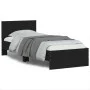 Black engineered wood bed with headboard 90x190 cm by , Beds and slatted bases - Ref: Foro24-838653, Price: 89,18 €, Discount: %