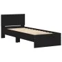 Black engineered wood bed with headboard 90x190 cm by , Beds and slatted bases - Ref: Foro24-838653, Price: 89,18 €, Discount: %