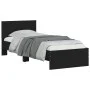 Black engineered wood bed with headboard 90x190 cm by , Beds and slatted bases - Ref: Foro24-838653, Price: 89,18 €, Discount: %