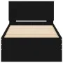 Black engineered wood bed with headboard 90x190 cm by , Beds and slatted bases - Ref: Foro24-838653, Price: 89,18 €, Discount: %